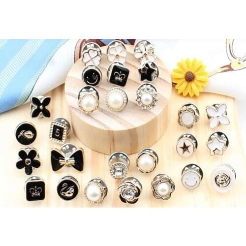 10pcs/set Nail-free Adjustable Concealed Button Metal Free Sewing Shirt Buttons Brooch Nail Buckle Accessories