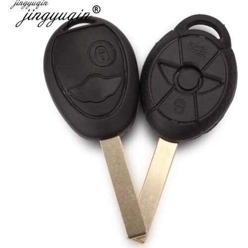 Jingyuqin 10pcs/lot Remote Key Replacement Shell Case Fob 2 Buttons For BMW Mini One Cooper R50 R53 Blank Key