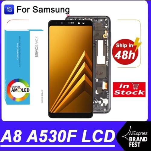 100% Original AMOLED 5.6'' Display For Samsung Galaxy A8 2018 A530F Full LCD Touch Screen Digitizer Assembly Repair Parts