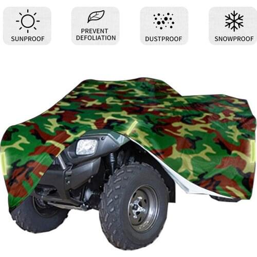 190T Rain Waterproof Dustproof Universal Heavy Duty ATV ATC Cover Anti-UV Ripstop Beach Camouflage Vehicle Outdoor Protection