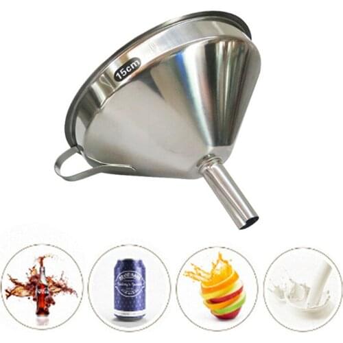 1x Kitchen stainless steel wide mouth wine oil honey funnel strainer filter tool