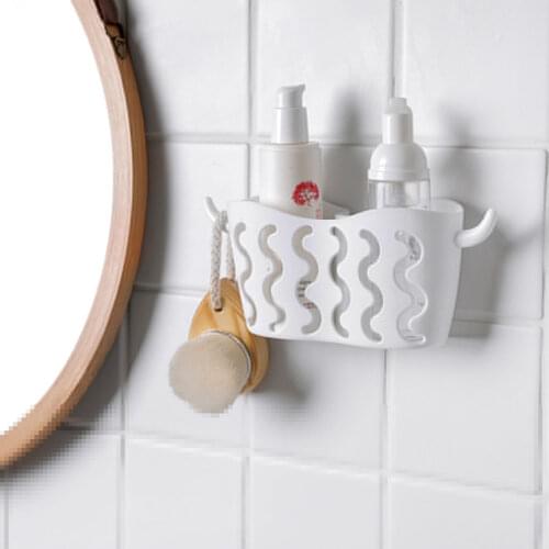 2 Pieces Kithchen Sink Basket Bathroom Drain Shelf No Punch Suction Strainer Organizer Storage Holder