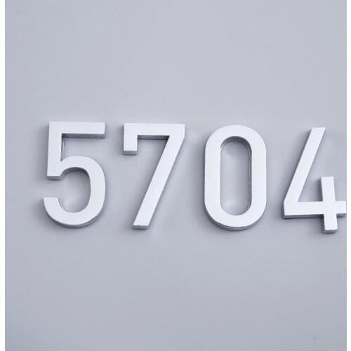 3D Digits 0-9 Number Sticker Plate Sign Hotel Silvery Door Number Plaque Modern Plated House Home Decor