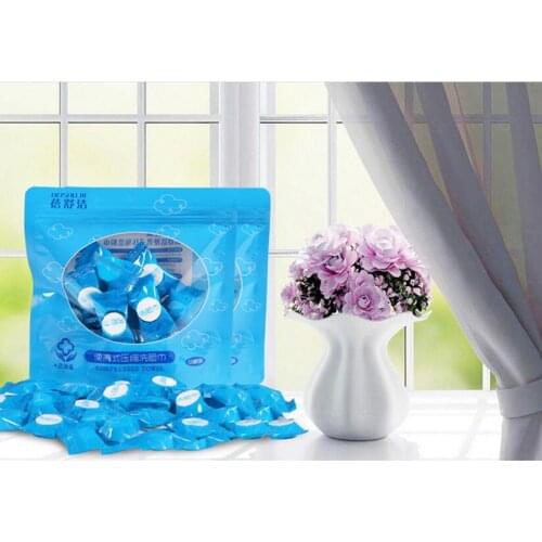 50 pieces Travel Cotton Disposable Towel Compressed Towel Magic Beauty Salons With Cleansing Towel Handkerchief Facial Tissu