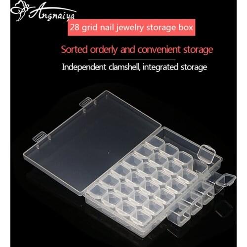 ANGNYA 28 Grids Diamond Painting kits Plastic Empty Storage Box Nail Art Rhinestone Tools Beads Display Storage Case Organizer