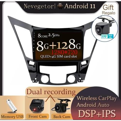 Android 11.0 For Hyundai Sonata 6 YF i40 i45 2009-2014 Car Radio Multimedia Video Player GPS Navigation NO DVD 2 Din