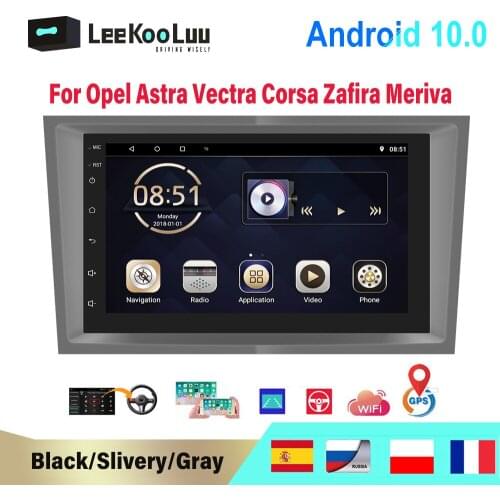 LeeKooLuu 2 Din Android 10.0 Car Radio GPS Multimedia Player For Opel Vauxhall Astra Vectra Antara Zafira Corsa Vivaro Meriva
