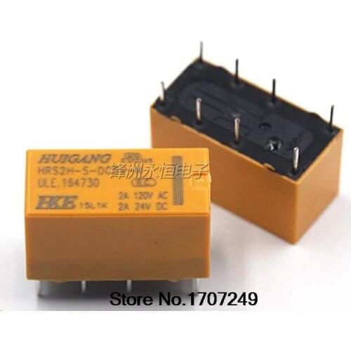 Free Shipping 100% new original relay 10pcs/lot HKE Signal relay HRS2H-S-DC5V-N 5V 8PIN 1A