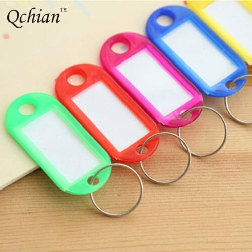 100pcs 500pcs Plastic Keychain Blank Key Ring DIY Name Tags For Baggage Paper Insert Luggage Tags Mix Color Key Chain Accessori
