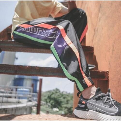 Retro stitching personality fashion mens pants summer thin harem pant men feet trousers pantalones hombre cargo pantalon homme