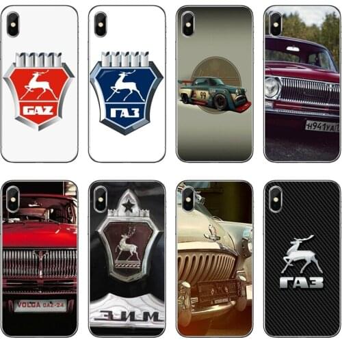 Car GAZ logo Transparent Phone Case For iPhone 12 11 Pro Max Mini XS Max XR X 8 7 Plus 6 6S Plus 5 5S SE 2020