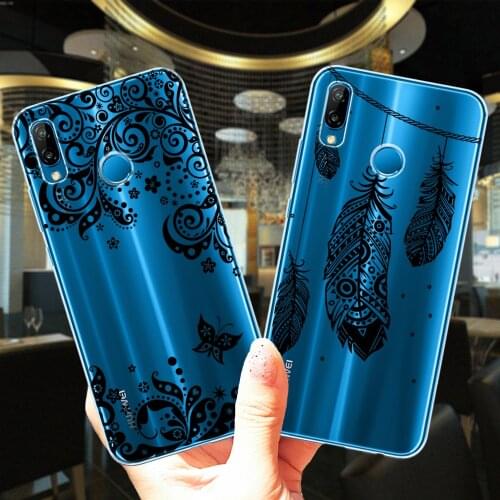 Black Sexy Floral Silicone Case For Huawei P40 Lite E Pro Mandala Lace Flower Soft TPU Cover For Huawei P9 P10 P20 P30 Lite Pro