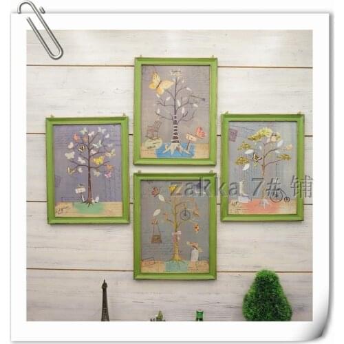 Retro do the old European-style framed decorative wall painting scene more suitable to do the old effect quadruple Videos