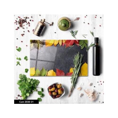 DTMEXPRESS Temperred Glass Decorative Kitchen Cutting Board Easy Clean Healthy Food Fruit Chopping Board Presentation Board