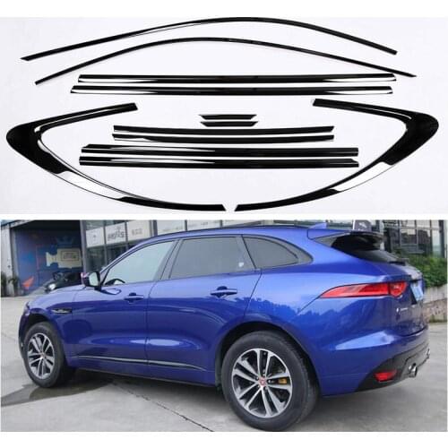 For JAGUAR F-PACE FPACE 2016 17 2018 2019 2020 Window Decoration Strip Trim Cover Molding Pillar Trim Strips Auto Window Strips