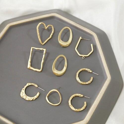 Geometry hearts/C shape alloy fashion women earrings stud 30pcs/lot diy jewelry earring accessory