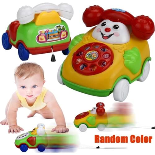 1PC Random Toddlers Simulation Phone Toys Child Educational Intelligence Developmental Toy Kids Baby Cute Pull Line Car Gifts