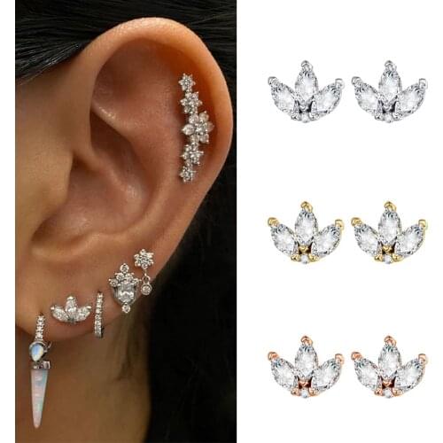 ISUEVA Shiny 18K Gold Filled Cubic Zircon Leaf Stud Earrings For Women Fashion CZ Crysyal Bridal Wedding Jewelry Free Shipping