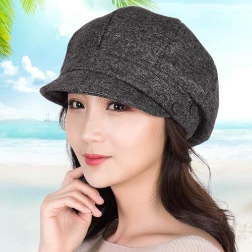 Kagenmo Classic Design Fashion WomenS Octagonal Cap British Style Solid Color Autumn Winter Female Berets