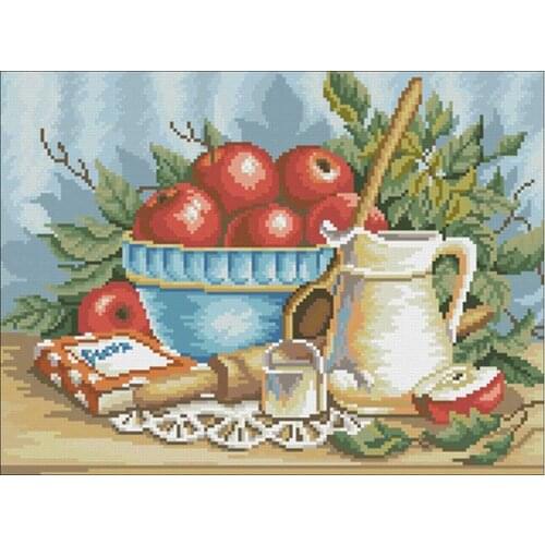 Fruits and books patterns Counted Cross Stitch 11CT 14CT DIY Chinese Cross Stitch Kits Embroidery Needlework Sets home decor