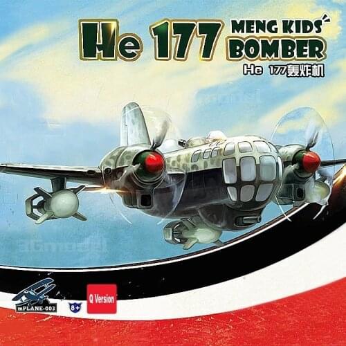 MENG KID-003 Q Version Plastic Model Kit Germany HE 177 Bomber Airfighter Boys Airplane Building Model DIY No Need Glue