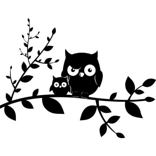 Creative Owl Family Bird on The Branch Car Stickers Pvc Fashion Auto Motorcycle Styling Decals Bumper Laptop Decoration