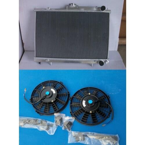 Hot Selling Aluminum Radiator & FANS For Nissan Skyline R33 R34 GTR GTST RB25DET MT 2 Row 52MM