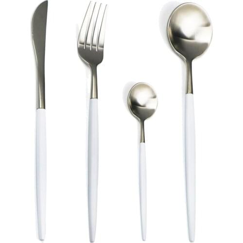 4 Pcs/set 304 Stainless Steel Dinnerware Set Korea Style Cutlery Kitchen Utensil Silverware Food Tableware Dinner Set Dropship