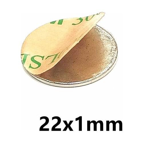 LOT Neodymium magnet 22x1 mm Belt with 3M self - adhesive N35 NdFeB magnet Dia 22 thickness 1mm