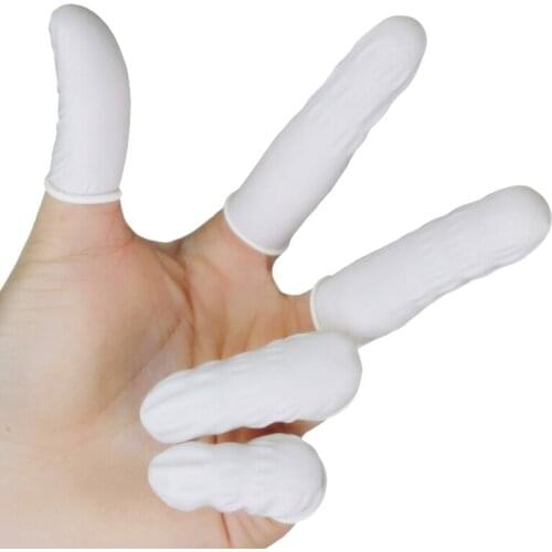100pcs Disposable Anti Static Rubber Latex Finger Cots Eyebrow Extension Gloves Practical Off Eyelash Extension Tool Accessories
