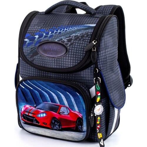 Top-Quality New Cartoon School Backpacks For Boys 1-4 grade Orthopedic Backpack Red Car School Bag Kids Satchel Knapsack Mochila