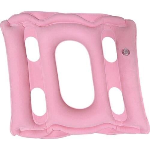 Portable Breathable Flocking Air Pillow Inflatable Cushion for Outdoor Camping