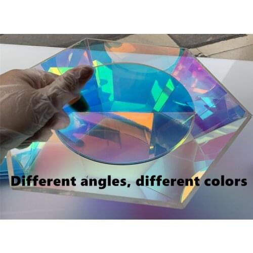 Laser Plexiglass Rainbow Board Acrylic (PMMA) Iridescent/Radiant Sheet,Round Shape Organic Oргстекло For Advertising/Decorate