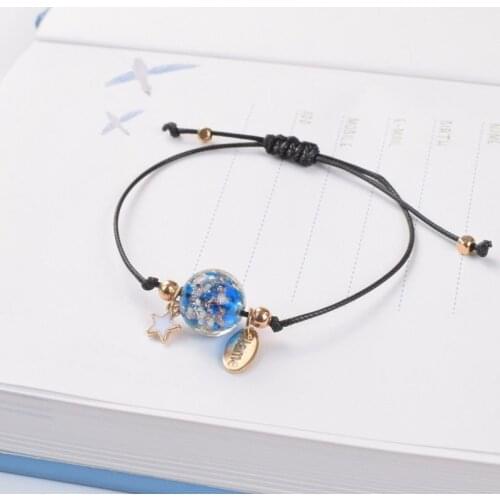 Adjustable Fluorescent Bracelet New Fashion Black blue Color Charm Bracelet Gift For Friend Lover Handmade Trendy Jewelry