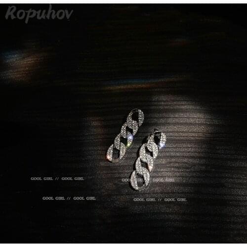 Ropuhov 2021 New Jewelry for Woman Gift Korean Fashion Statement Rhinestone Stud Earrings Set Bling Wholesale