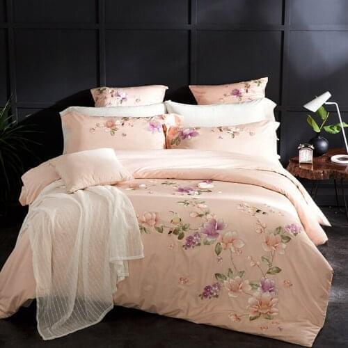 Embroidery Luxury Royal Bedding Set King Queen Size 60S Egyptian Cotton Silky 4/6pcs Bed Set Duvet Cover Bed sheet set