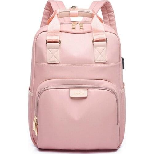Waterproof Pink Laptop Backpack Female Fashion Girl Backpack 14-15.6 Inch Backpack Women Men Oxford Cloth Black Pink Mochilas