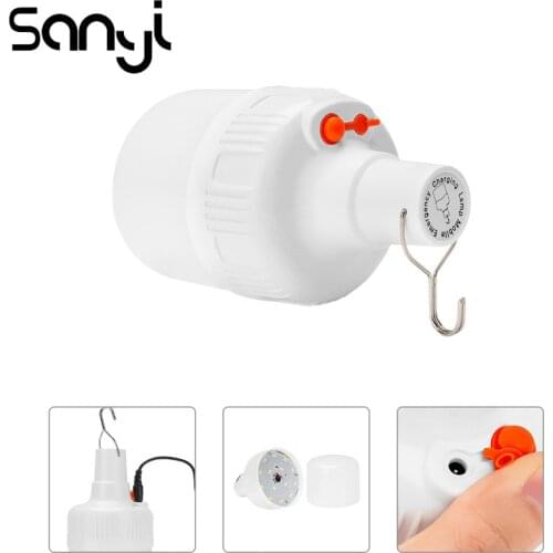 SANYI 14 pcs LED Portable Lantern Built-in Battery with Power Adapter Camping Light 2 Modes Emergency Light Blub Tent Lamp