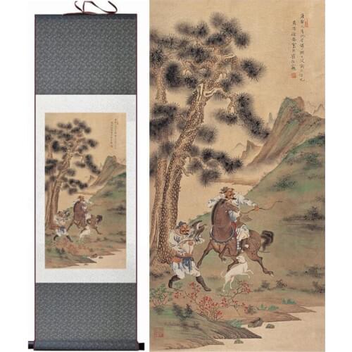 Traditional Chinese art painting Silk scroll painting Chinese wash paintingPrinted painting
