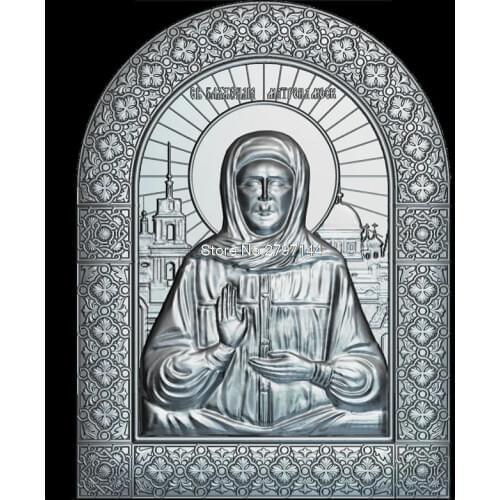 High quality New 3D model for cnc Icon of St. Matrona 3D carved figure sculpture machine in STL file Religion