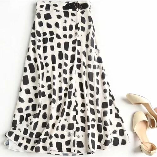 Jenny&Dave skirts womens england office lady vintage Zebra pattern high waist Aline Buckle midi skirt women faldas mujer moda