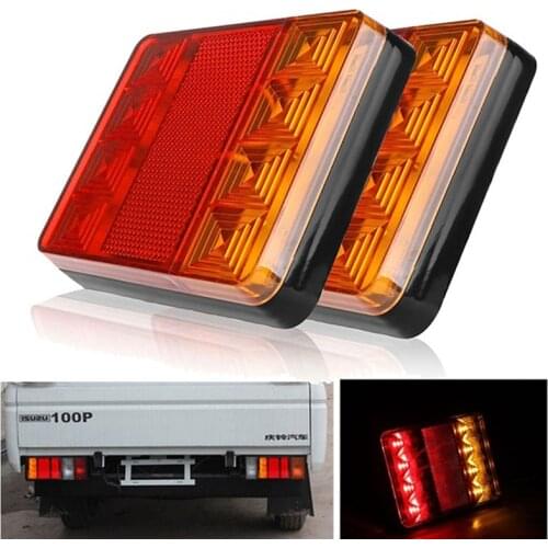 1 Pcs Car Truck LED Rear 12V Lights Rear Lamps Waterproof TailightTail Light Warning Parts for Trailer Caravans DC