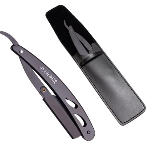 14*2cm 50 Pcs With Bag Hair cut razors Professional Barber Edge Steel Folding Shaving Knife Mens Shaving Razor + Blade 6102