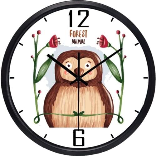 2017 Brand New Design Cartoon Cute stupid-looking Owl Head Wall Clock All Match Clock