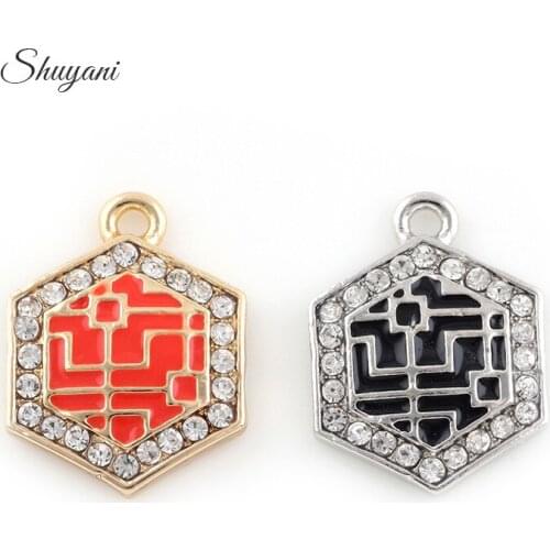 24*18mm Gold Silver Color Crystal Good Luck Happiness Blessing Charm Pendant For DIY Bracelet Necklace Jewelry Making