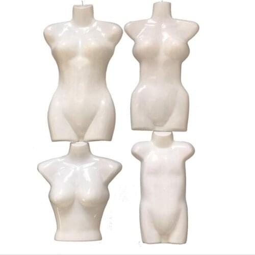 4Style Clothing female mannequin body props half length doll Plastic Chest model display rack hanging Masturbation 10pc/lot B063