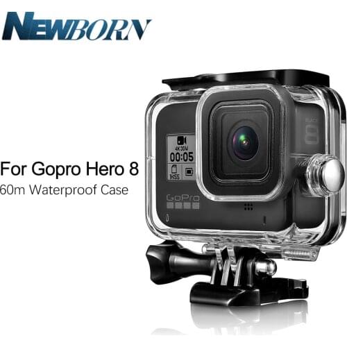 60m Underwater Waterproof Case for GoPro Hero 8 Protective Shell Cover Housing Black Camera Lens 60M Diving Swimming Accessories