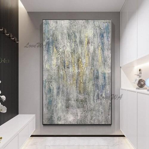 New Arrival Abstract Unframed Painting With Gold Texture Modern Wall Painting Home Decoration Large Lliving Room Wall Picture