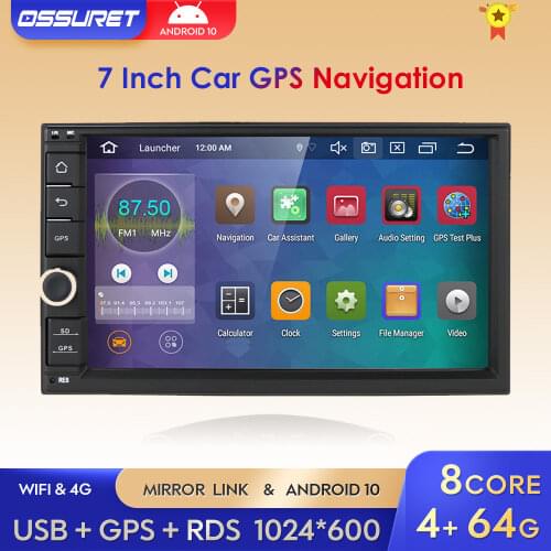 Android 10 Octa Core Universal 4G RAM 64G ROM Double 2 Din Car NON DVD Player Multimedia Player with Mirror link DAB
