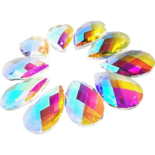 Hot SALE!Factory Price 20PCS/Lot 38*22MM K9 Optical Clear AB Crystal chandelier parts,suncatcher prism lighting crystal pendants
